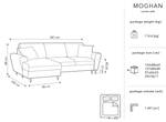 Schlaf-Ecksofa + Box MOGHAN 4 Sitzplätze Hellblau