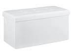 Pouf de rangement pliant lin Blanc