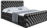 Boxspringbett BOXI8-Z Hochglanz Schwarz - Breite: 180 cm - H3