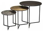 3 tables gigognes rondes aluminium Métal - 60 x 59 x 60 cm