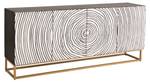 Sideboard ZEN CIRCLES Braun - Metall - Massivholz - Holzart/Dekor - 177 x 75 x 38 cm