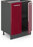 Meuble bas de cuisine R-Line 34919 Anthracite - Bordeaux brillant