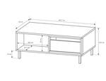 Table basse NEST Beige - Noir - Bois manufacturé - Matière plastique - 102 x 44 x 62 cm