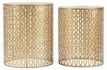 Paar runde Tische Metall vergoldetem aus