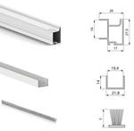 Schiebesystem für 2 Schranktüren Plac74 Weiß - Metall - 20 x 9 x 240 cm