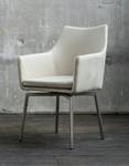 Chaise CALI, fauteuil, microfibre Beige - Textile - 56 x 89 x 61 cm