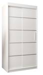 Armoire coulissante VERONA 1 Gris miroir - Blanc - Largeur : 100 cm