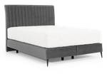 Boxspringbett BASALIC Platingrau - Breite: 160 cm