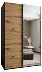 Armoire Lux 3 Noir - Imitation chêne - Largeur : 160 cm