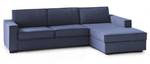 Sofa mit Halbinsel Perla Blau