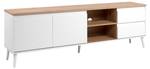 Meuble TV Zamos Blanc - Bois manufacturé - 36 x 59 x 186 cm