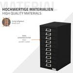 Aktenschrank mit 10 Schubladen Schwarz - Metall - 38 x 60 x 28 cm