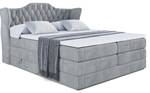 Boxspringbett VILA KING Hellgrau - Breite: 180 cm