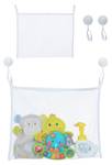 Rangement bain en lot de 2 Blanc - Matière plastique - Textile - 45 x 47 x 3 cm