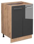 Meuble bas de cuisine Fame-Line 38324 Anthracite brillant - Imitation chêne truffier de sonoma - 60 x 51 cm