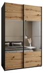 Armoire Lux 4 Noir - Imitation chêne - Largeur : 150 cm