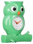 Horloge Hibou H37,5cm Vert