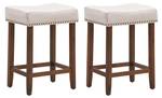 2 Tabourets de Bar TI88220 Beige - Bois manufacturé - 33 x 61 x 43 cm