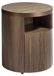 Table de chevet ronde en bois de noyer Marron - Bois/Imitation - En partie en bois massif - 48 x 55 x 48 cm