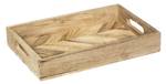 Dekotablett aus Holz WILD, 2er-Set Braun - Massivholz - 31 x 5 x 41 cm