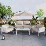 Gartenlounge-Set M1812 Weiß - Holzwerkstoff - 65 x 67 x 126 cm