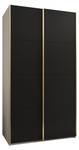 Armoire Lux 1 Noir - Doré - Blanc - Largeur : 130 cm