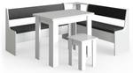 Sitzecke Roman 180x150cm Hocker Tisch Grau - Weiß - Holzwerkstoff - 136 x 80 x 60 cm