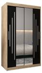 Armoire à portes coulissantes york 1 Noir - Imitation chêne de Sonoma - Largeur : 120 cm - 2 porte