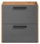 Armoire sous lavabos MADERA CUW60 2D Gris foncé - Chêne