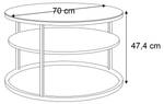 CIRI GLASS mit Ablage runder Couchtisch Glas Schwarz - Schwarz