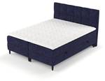 Boxspringbett Arlette H3 Latex-Topper Blau - Breite: 160 cm