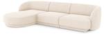 Ecksofa MILEY 4 Sitzplätze Hochglanz Beige