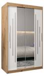 Armoire à portes coulissantes york 1 Imitation chêne - Blanc - Largeur : 120 cm - 2 porte