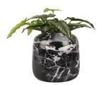 Vase Marble Look Schwarz - Metall - 14 x 13 x 14 cm