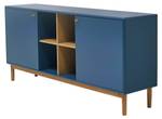 COLOR LIVING Large Sideboard Blau - Blaubeerblau - Eiche Dekor