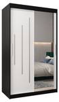 Armoire à portes coulissantes york 2 Noir - Blanc - Largeur : 120 cm - 2 porte