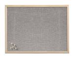 Pinboard, Leinen/Kiefer Braun - Naturfaser - 60 x 1 x 40 cm
