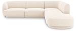 Ecksofa MILEY 6 Sitzplätze Hochglanz Beige