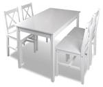 Table et chaise de salle à manger Blanc - Bois massif - Bois/Imitation - 65 x 73 x 108 cm