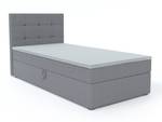 Einzelbett Boxspringbett Breno Mini Grau - Breite: 90 cm - Bettkasten links