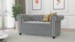 Sofa Karl, 2 sitzer, Chesterfield Grau