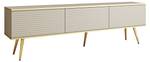 TV-Lowboard Praia Beige - Braun - Gold