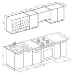 cuisine Raul Blanc - Bois manufacturé - 240 x 60 x 60 cm