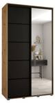 ARMOIRE À PORTES COULISSANTES DAVOS 5 Noir - Imitation chêne - Largeur : 130 cm