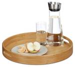 Plateau de service rond en bambou Marron - Bambou - 39 x 5 x 39 cm