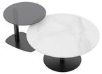 Lot de 2 Tables Basses Fortuna Blanc - Verre - 80 x 45 x 80 cm