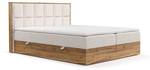 Premium Boxspringbett Makalu Stoff Neve Beige - Breite: 189 cm