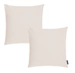 Zwei Riva Kissenhüllen Retro Leinen Look Hochglanz Beige - 40 x 40 cm