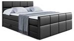 Boxspringbett ARDENI-Z KING Hochglanz Schwarz - Breite: 180 cm