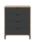 Commode Enzo Beige - Bois manufacturé - 40 x 94 x 78 cm